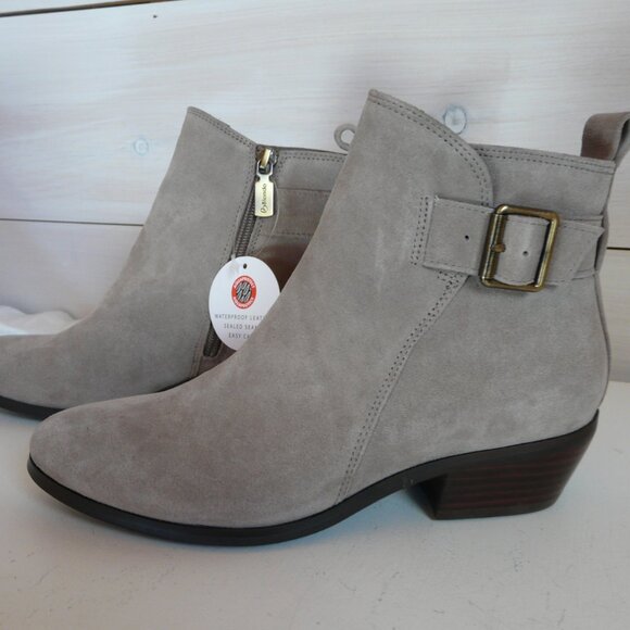 New with Tags Blondo Taupe Waterproof Suede Ankle Booties Size 7 - Picture 2 of 14